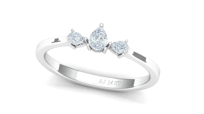 Two-Tone Three-Stone Marquise Diamond Bypass Ring