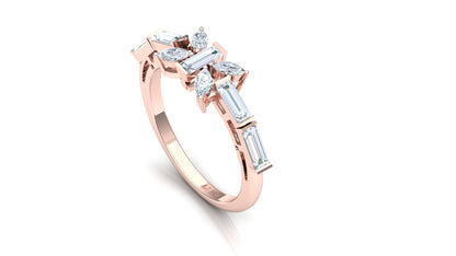 Two-Tone Marquise & Baguette Diamond Cluster Ring