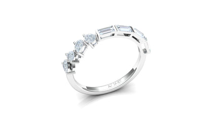 Two-Tone Baguette Diamond Half-Eternity Band