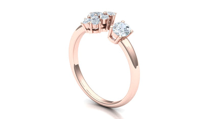 Yellow Gold Multi-Stone Diamond Bypass Ring