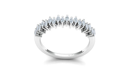 Two-Tone Marquise Diamond Half Eternity Ring