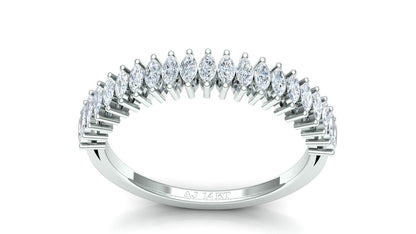 Two-Tone Pave Set V-Shape Diamond Band