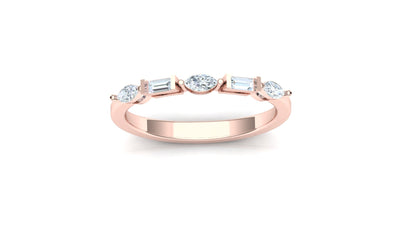 Two-Tone Five-Stone Channel Set Baguette Ring
