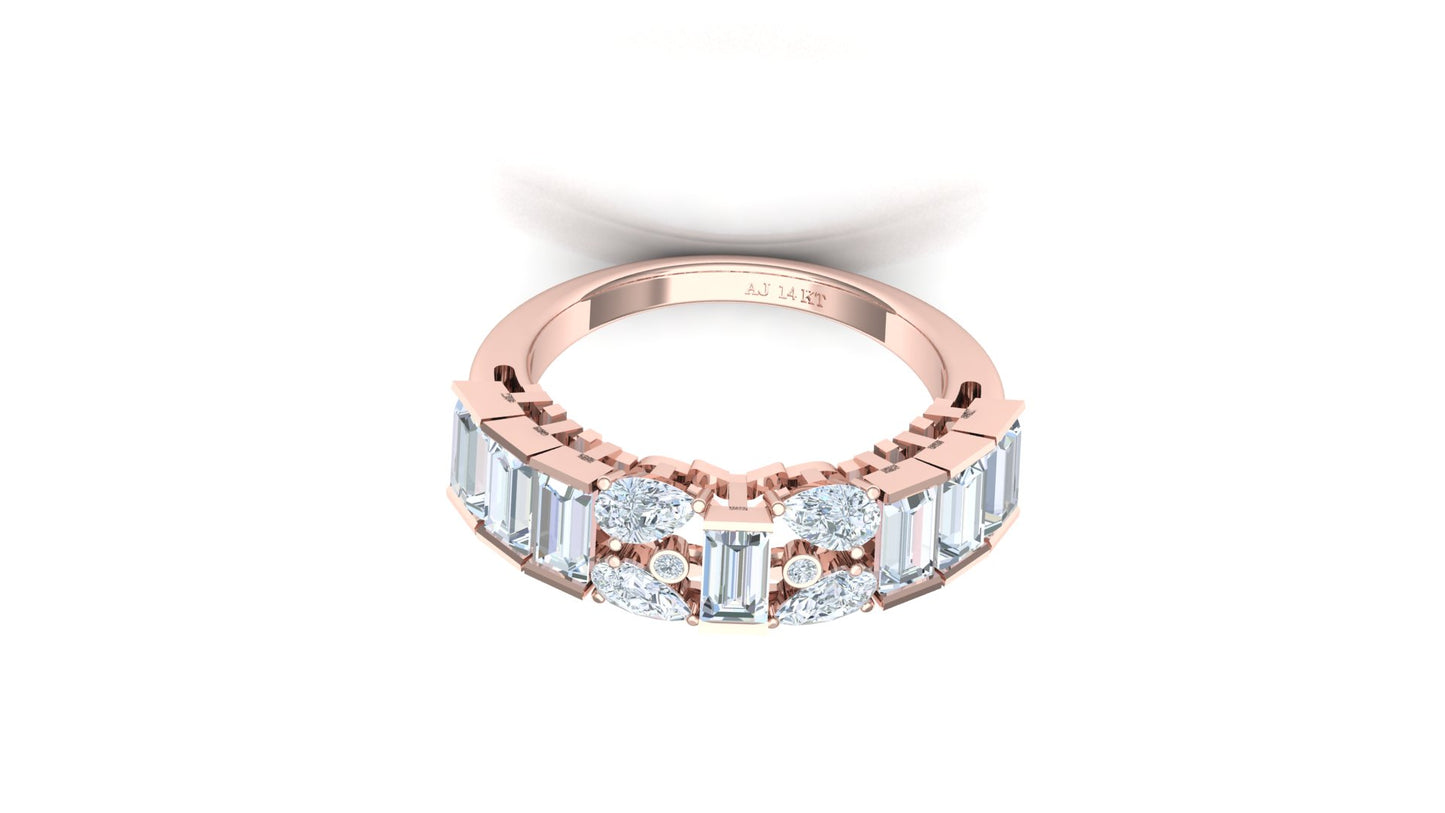 Two-Tone Wide Band Invisible-Set Diamond Ring
