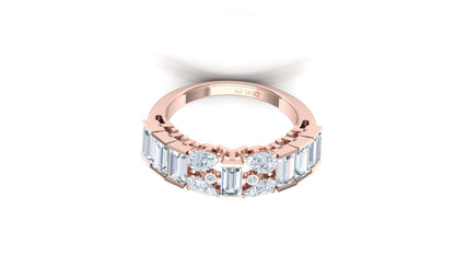 Two-Tone Wide Band Invisible-Set Diamond Ring