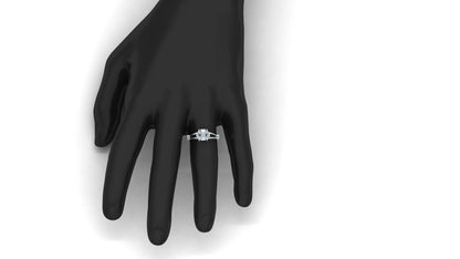 Two-Tone Bypass Band Emerald-Cut Diamond Ring