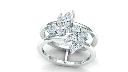 Yellow Gold Asymmetrical Kite Cluster Diamond Ring