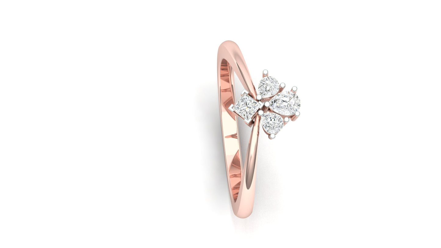 Marquise Cluster CVD Diamond Double-Band Ring