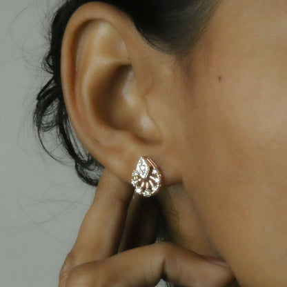 Diamond Teardrop Cluster Stud Earrings