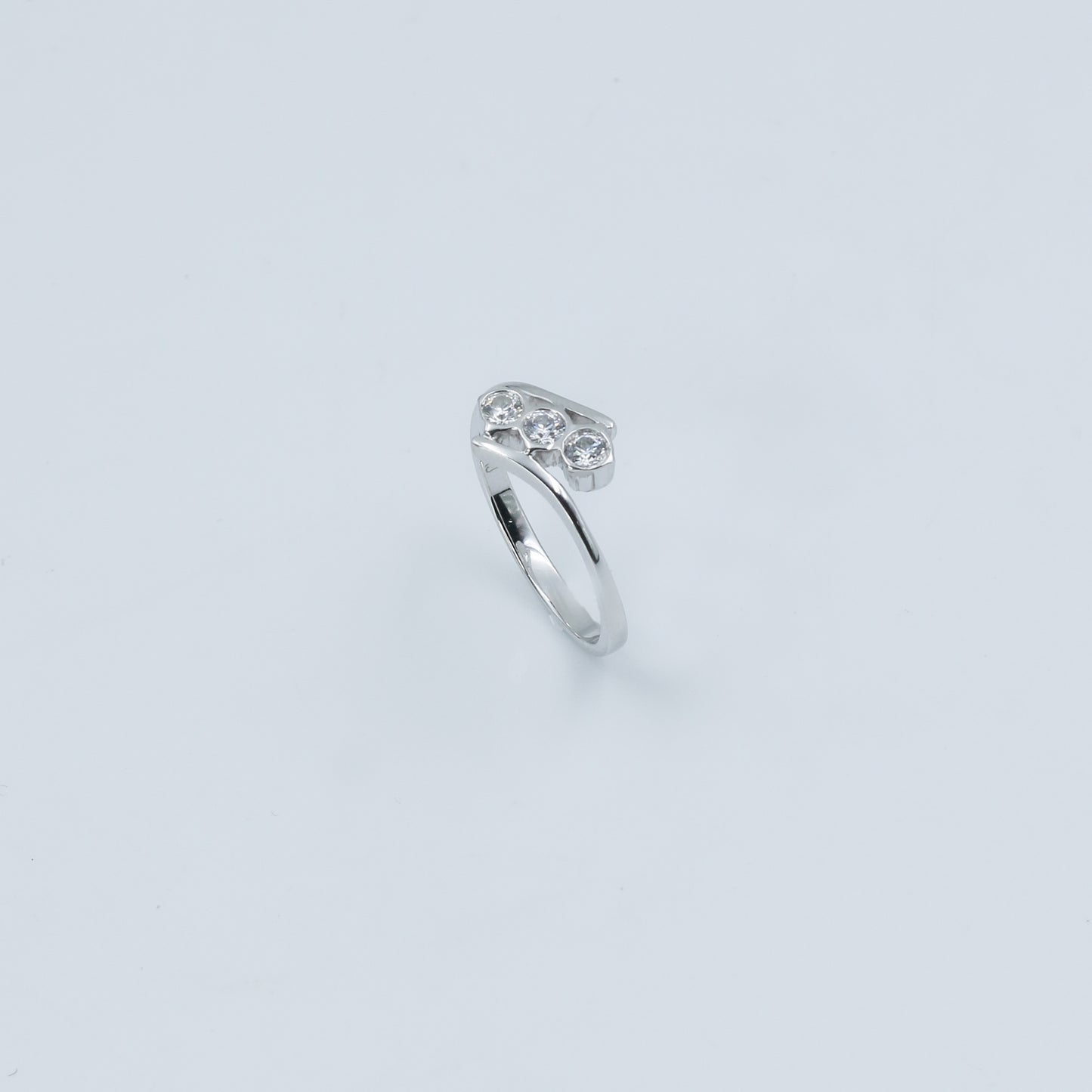 Three Stone Diamond Twist Gold Ring for Women – Elegant Designer Statement Ring - Anirudh Jewels