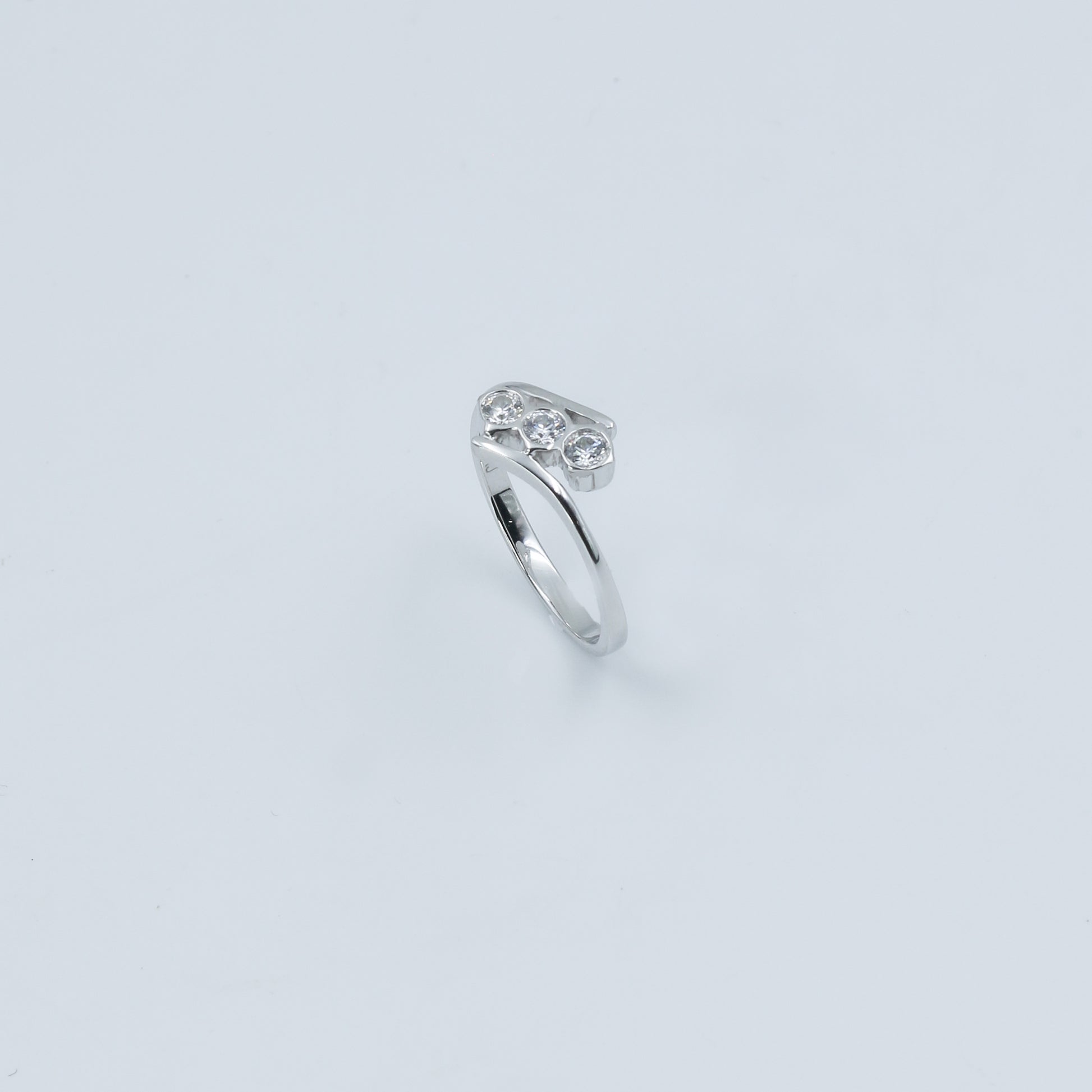 Three Stone Diamond Twist Gold Ring for Women – Elegant Designer Statement Ring - Anirudh Jewels