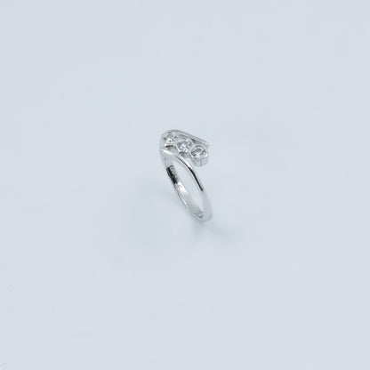 Three Stone Diamond Twist Gold Ring for Women – Elegant Designer Statement Ring - Anirudh Jewels