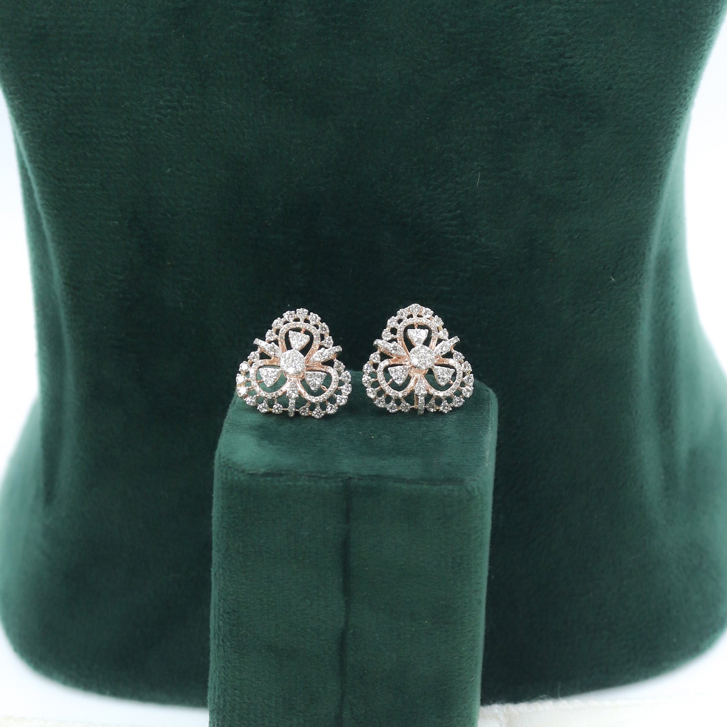 Diamond Filigree Chandelier Stud Earrings