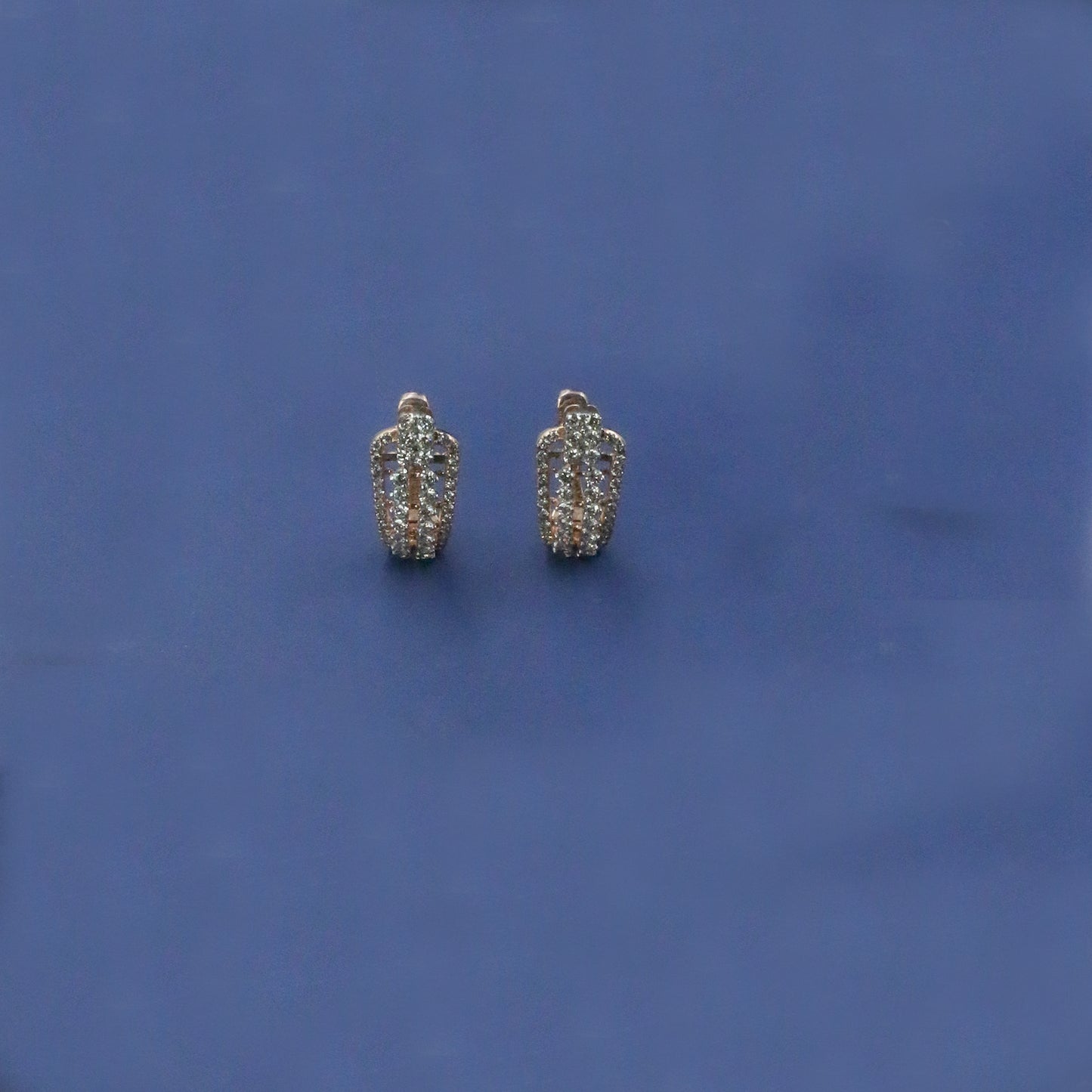 Diamond Tiered Architectural J-Hoop Earrings