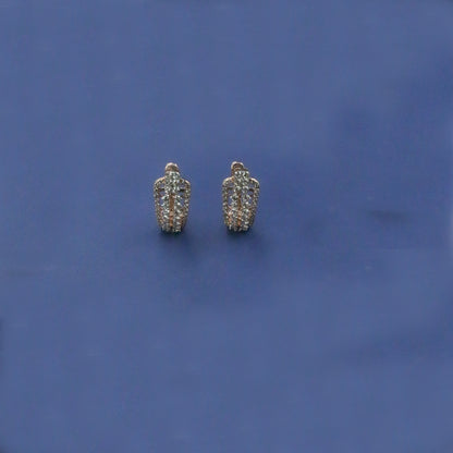 Diamond Tiered Architectural J-Hoop Earrings