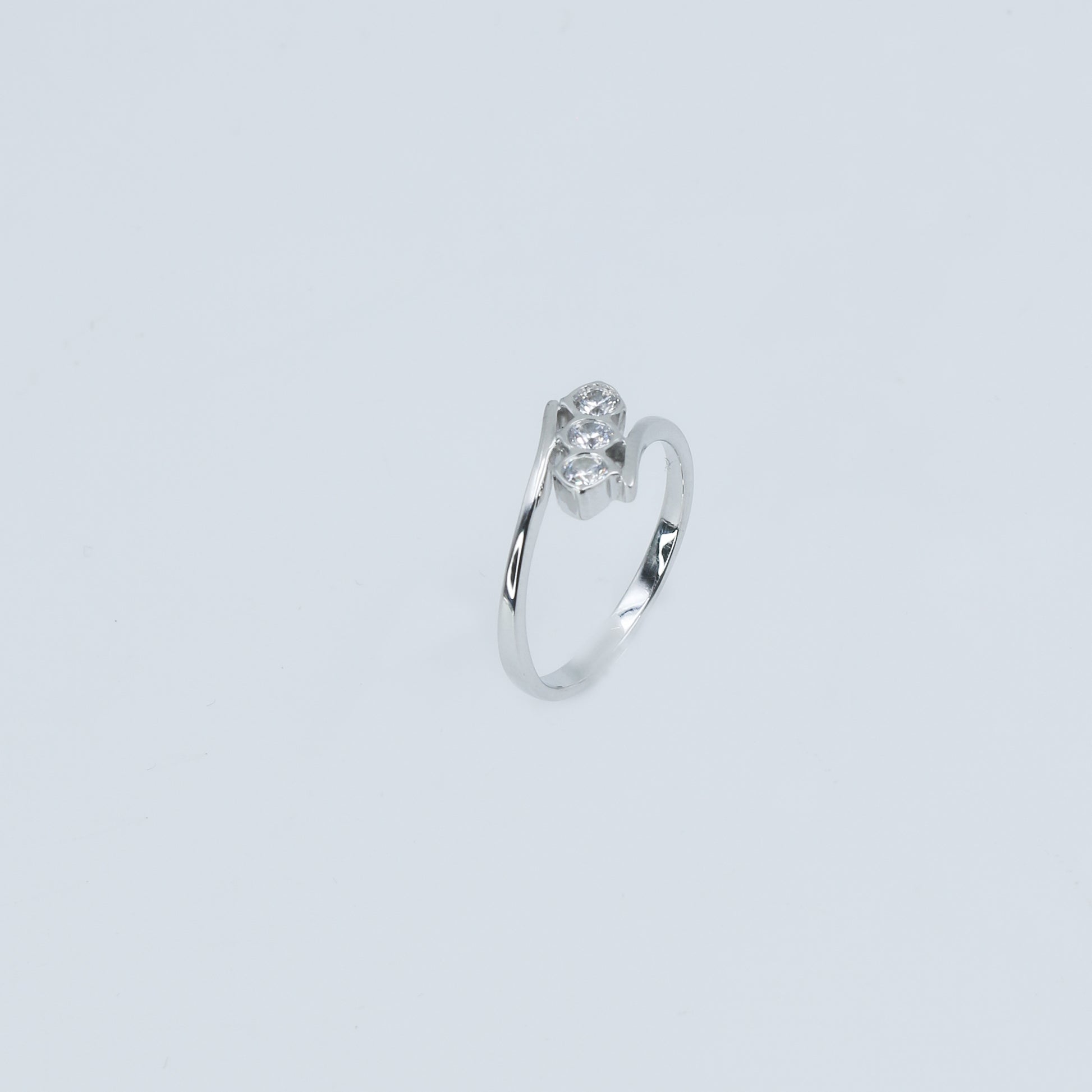 Three Stone Diamond Twist Gold Ring for Women – Elegant Designer Statement Ring - Anirudh Jewels