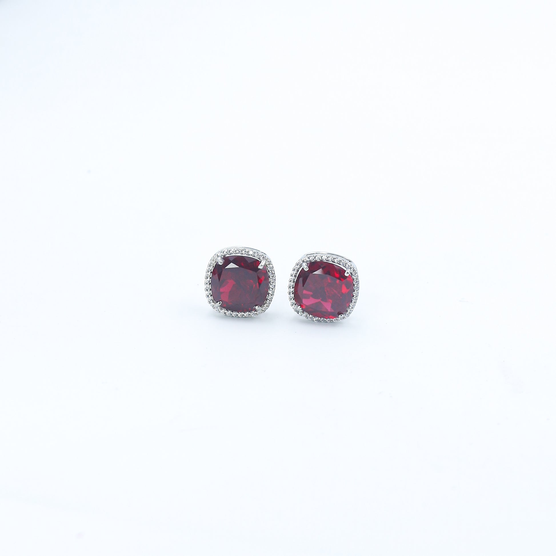 Ruby Diamond Stud Earrings - Anirudh Jewels