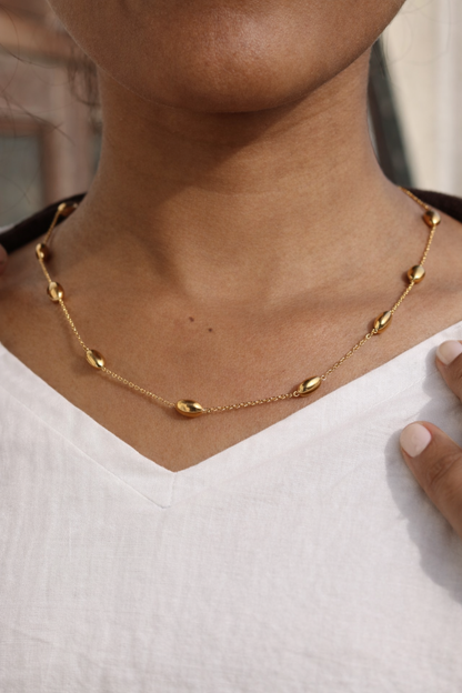 Minimal Gold Station Necklace - Anirudh Jewels