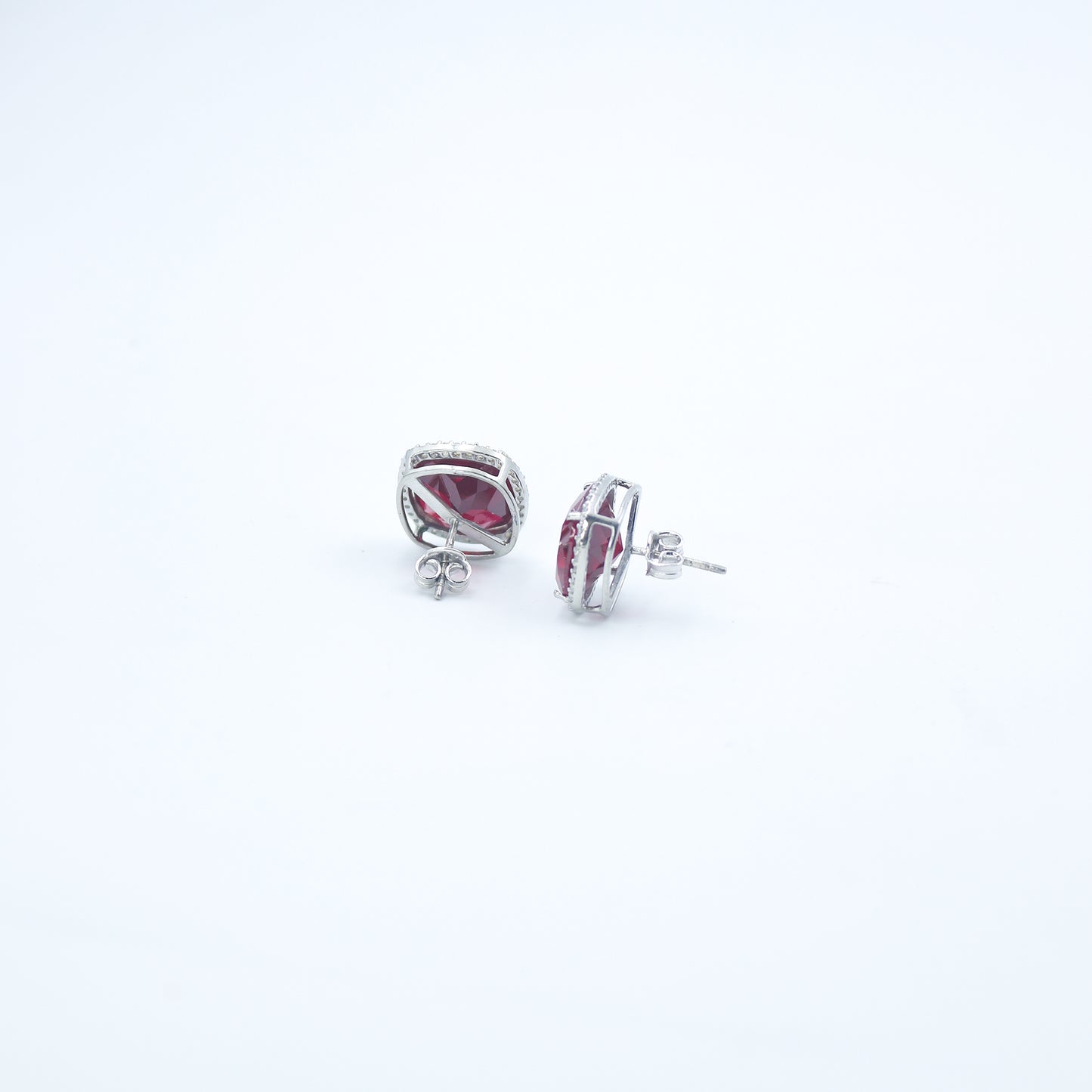 Ruby Diamond Stud Earrings - Anirudh Jewels