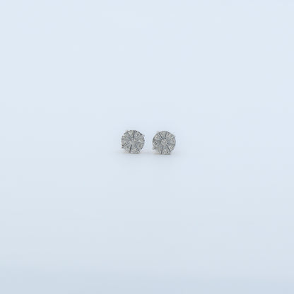 Diamond Compass Star Stud Earrings