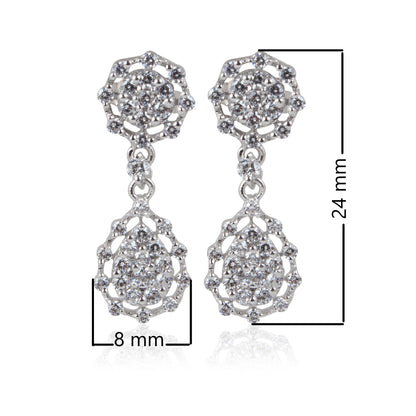 White Gold Dangle Earrings By Anirudh Jewels