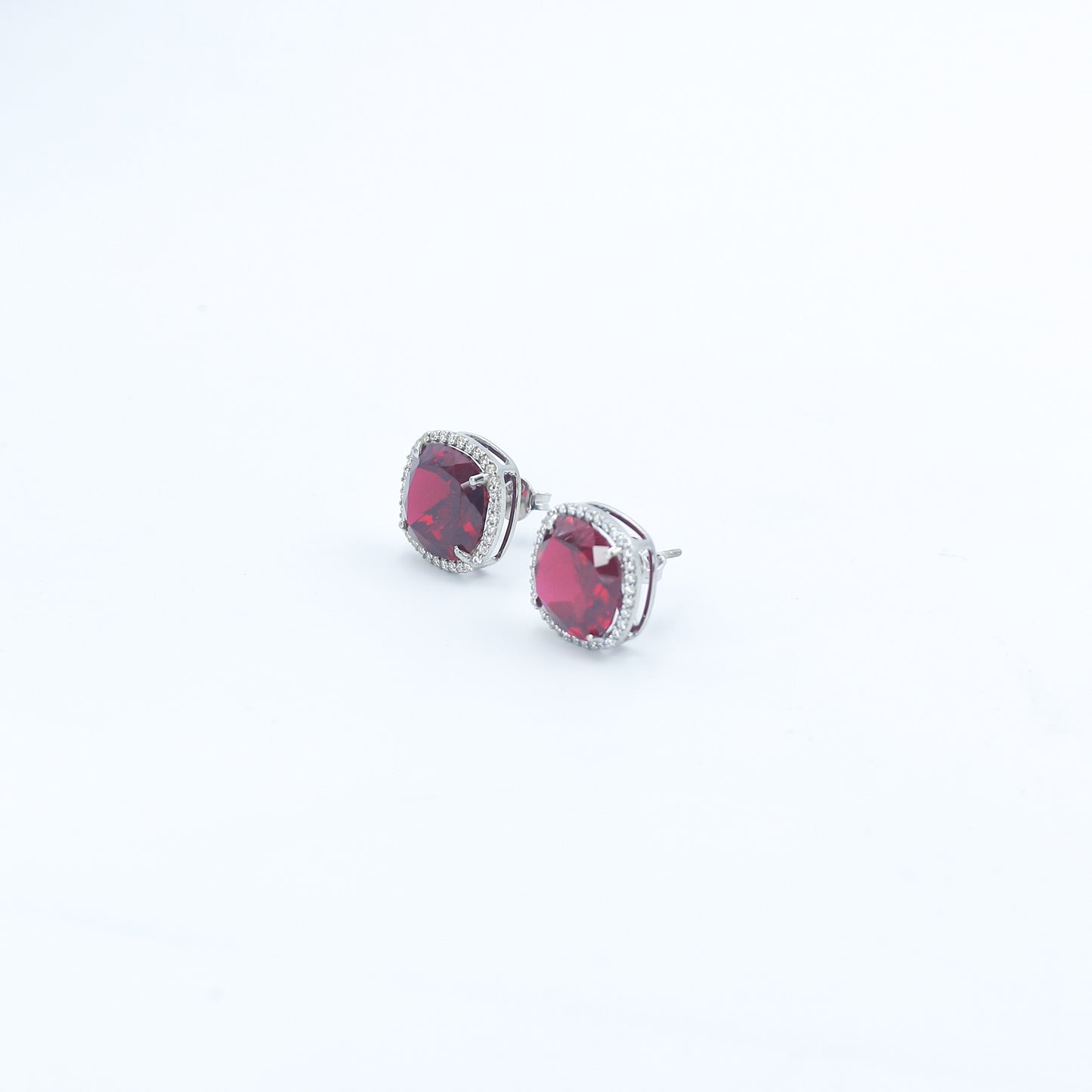 Ruby Diamond Stud Earrings - Anirudh Jewels