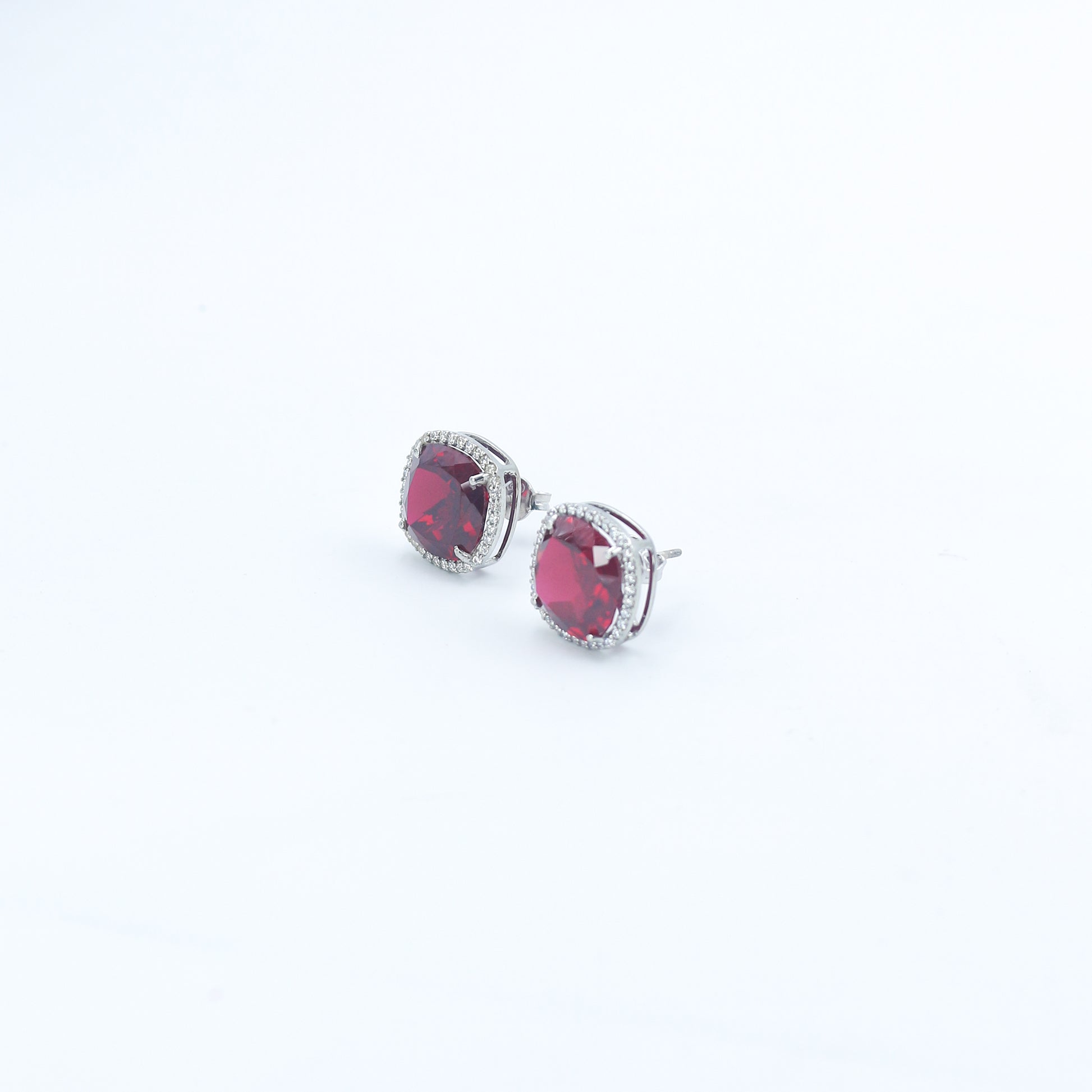 Ruby Diamond Stud Earrings - Anirudh Jewels