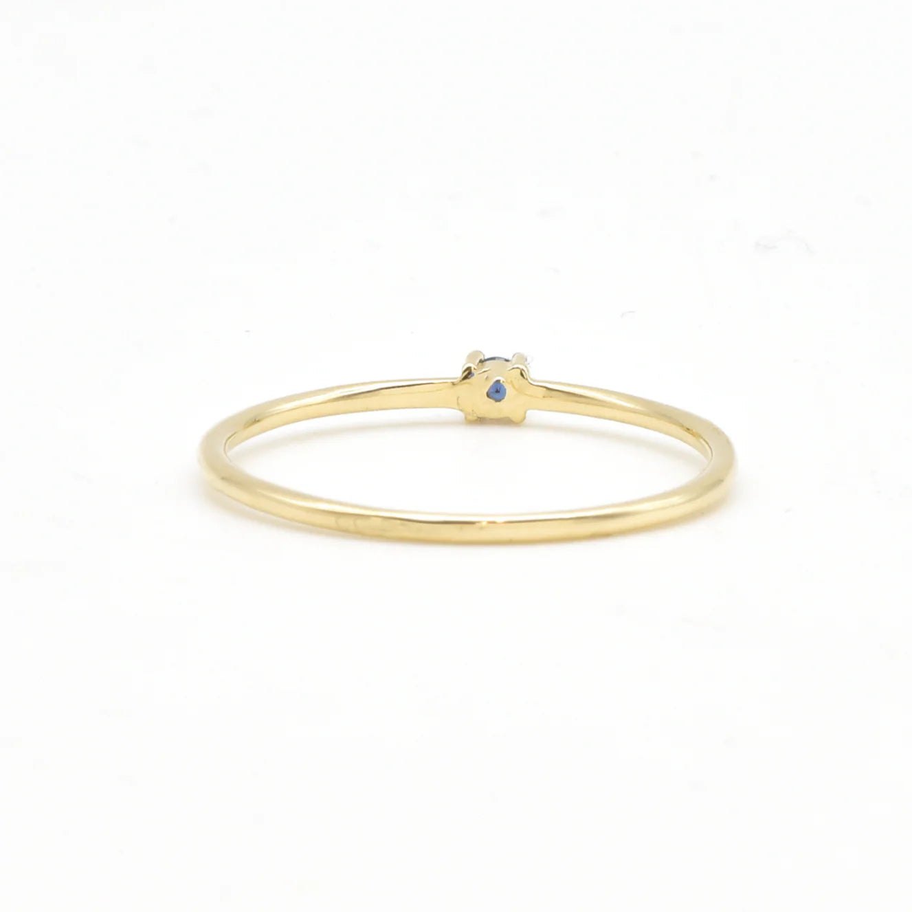 Yellow Gold Minimalist Open Cuff Blue Sapphire Ring