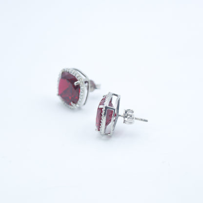 Ruby Diamond Stud Earrings - Anirudh Jewels