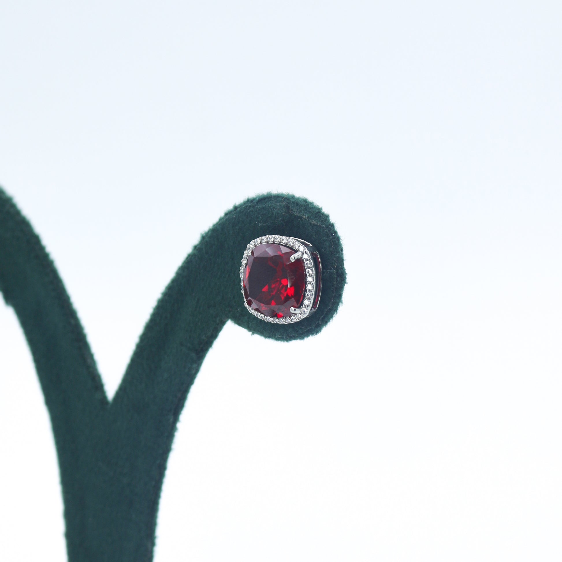 Ruby Diamond Stud Earrings - Anirudh Jewels