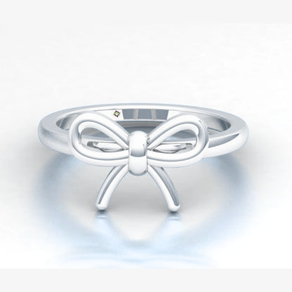 Minimalist Golden Bow Ring By Anirudh Jewels