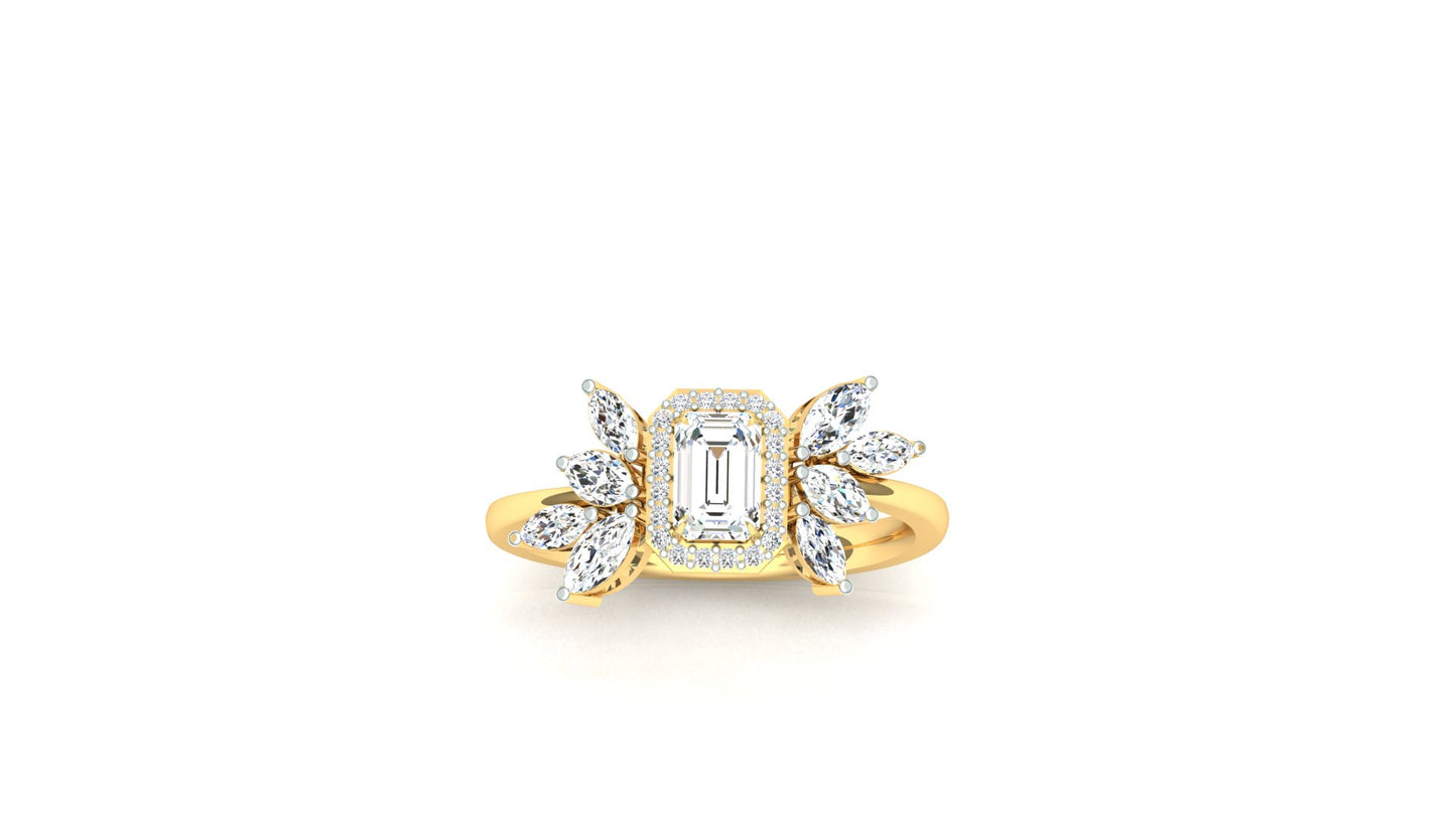 CVD Diamond Elegant Marquise Side Halo Ring