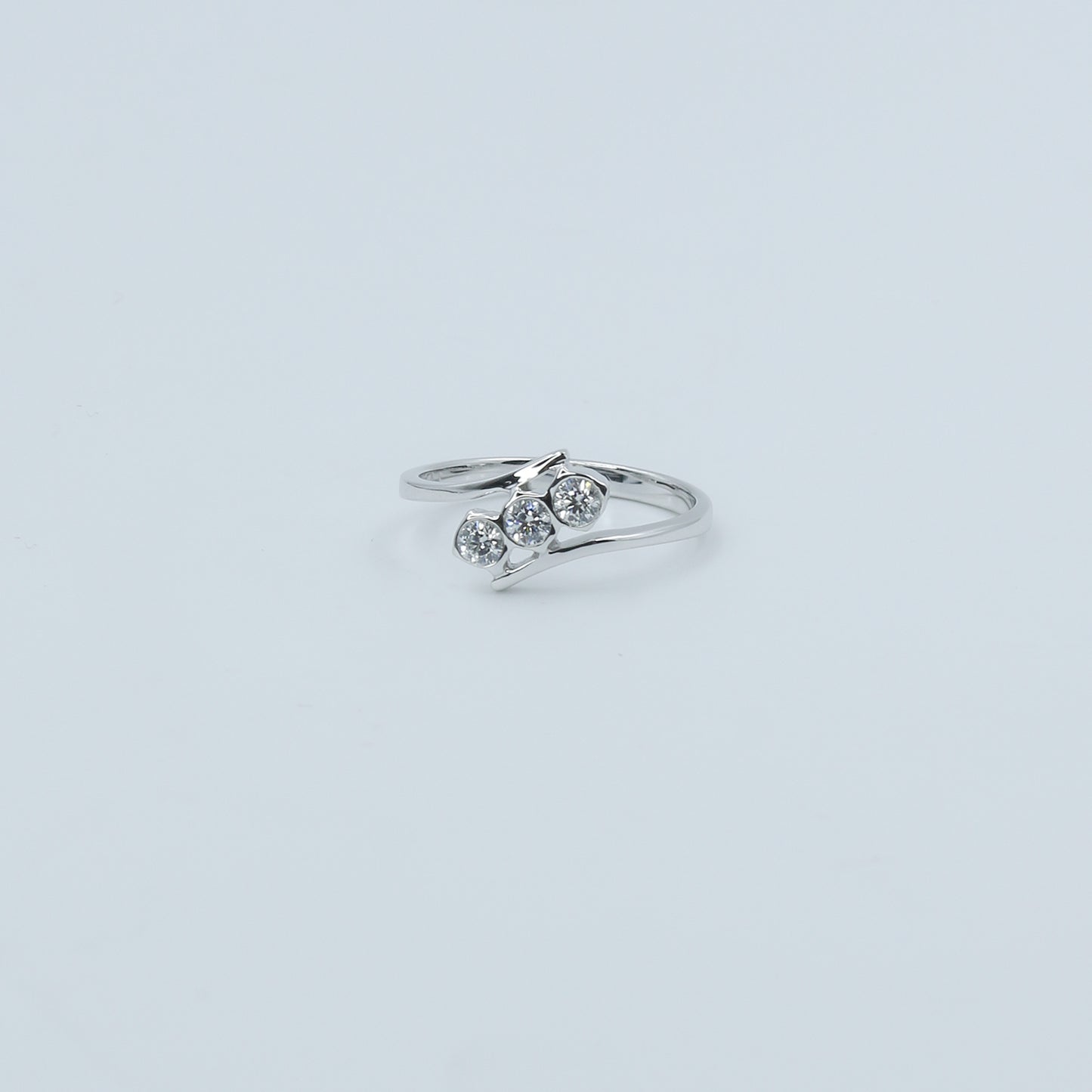 Three Stone Diamond Twist Gold Ring for Women – Elegant Designer Statement Ring - Anirudh Jewels