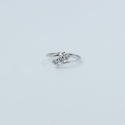 Three Stone Diamond Twist Gold Ring for Women – Elegant Designer Statement Ring - Anirudh Jewels