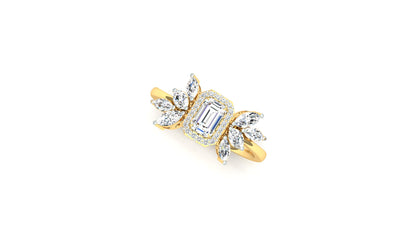 CVD Diamond Elegant Marquise Side Halo Ring