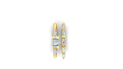 Yellow Gold Double-Band Baguette-Style Diamond Ring
