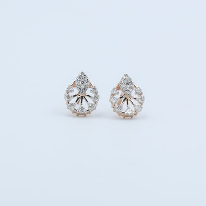 Diamond Teardrop Cluster Stud Earrings
