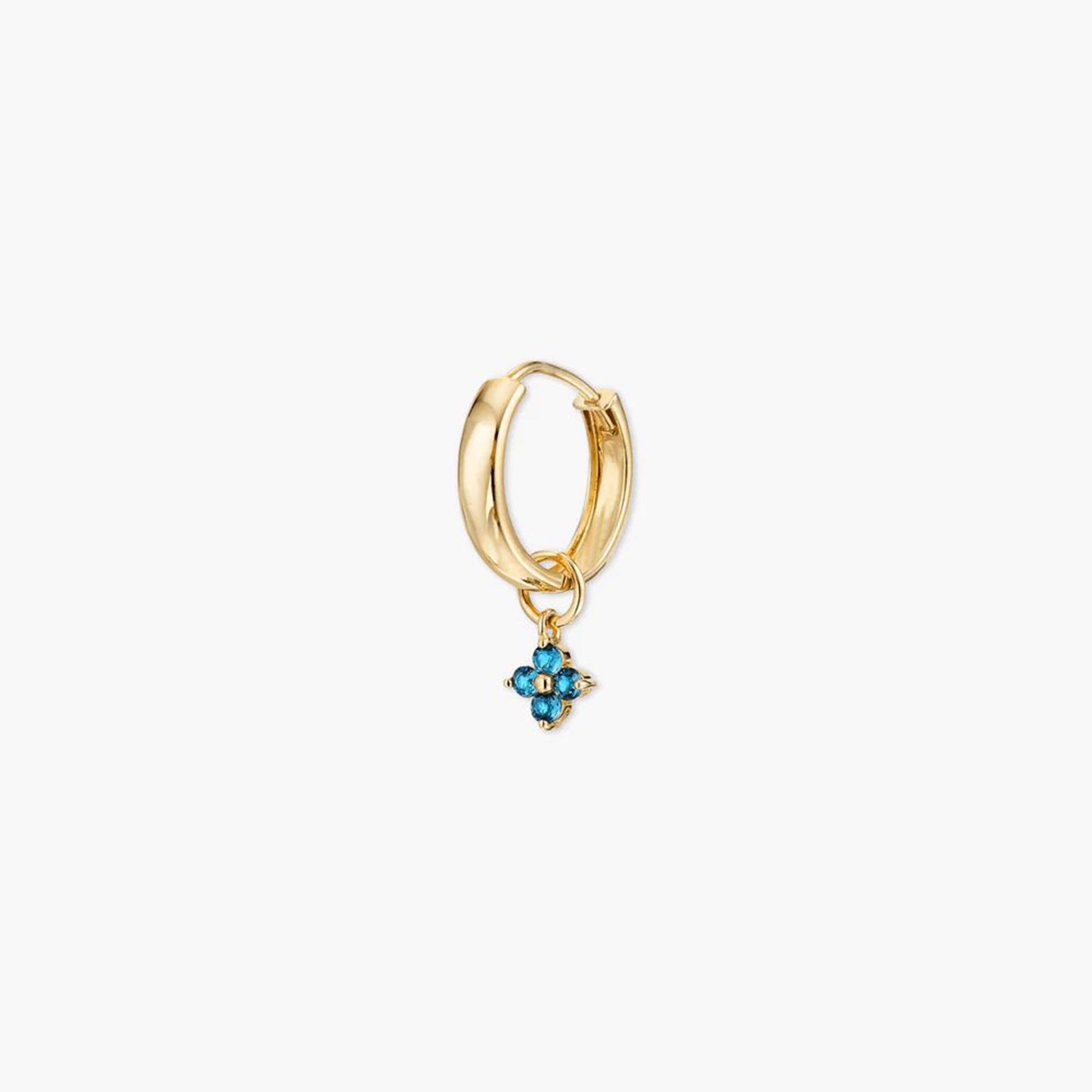London Blue Topaz Drop Hoop Earrings for Women – Elegant Gold Gemstone Earrings - Anirudh Jewels