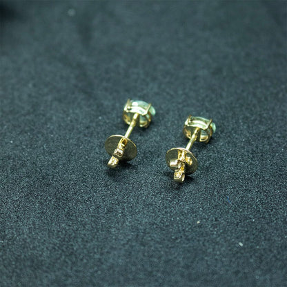 Yellow Gold Bezel-Set Tourmaline Stud Earrings