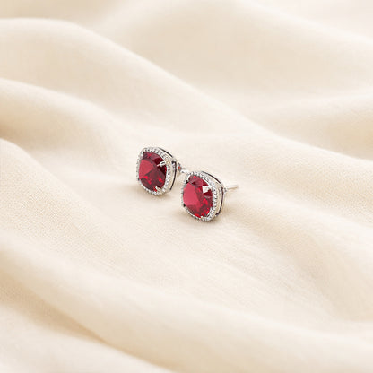 Ruby Diamond Stud Earrings - Anirudh Jewels