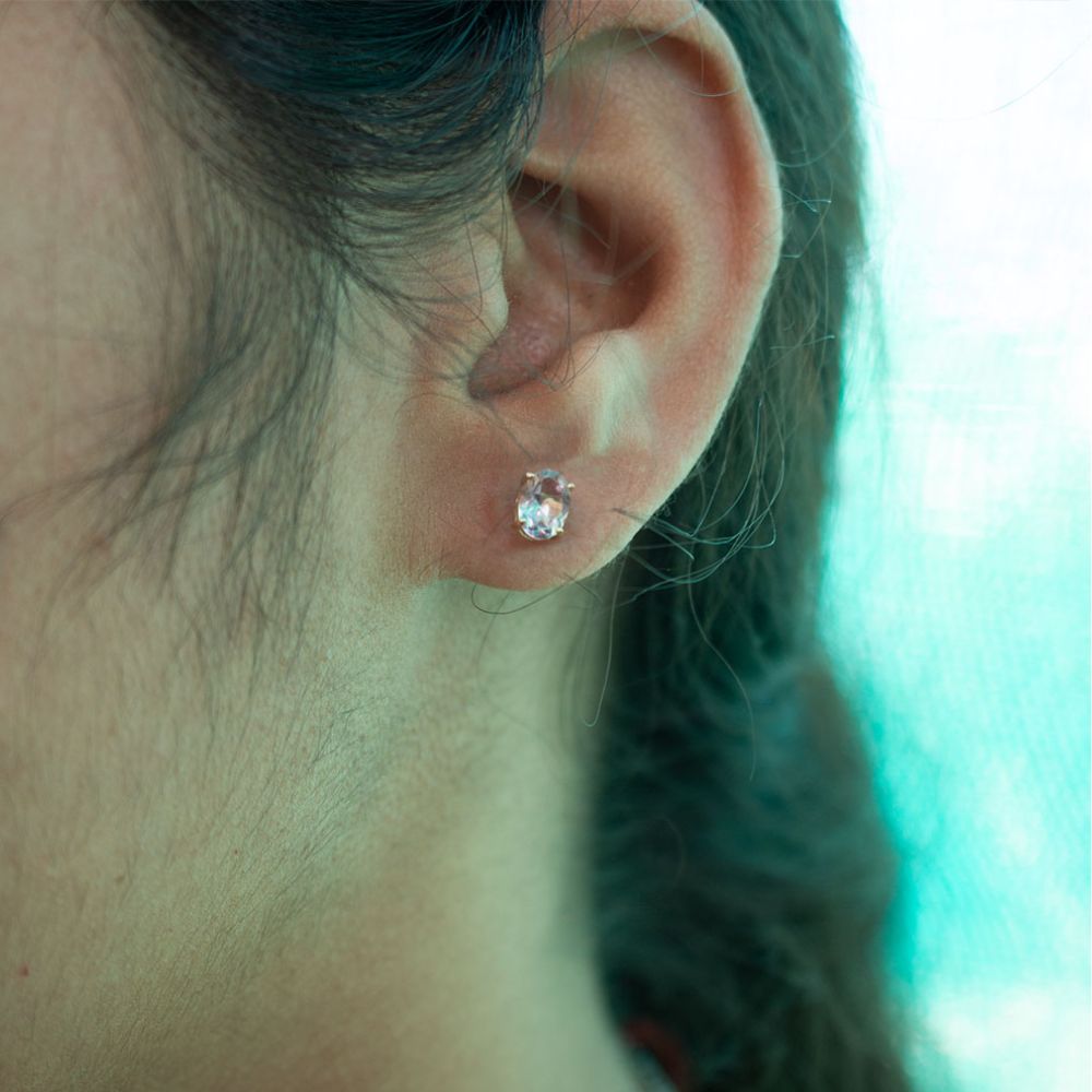 Yellow Gold Bezel-Set Tourmaline Stud Earrings