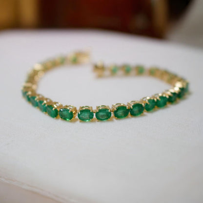 Natural Emerald Beaded/Strand Bracelet