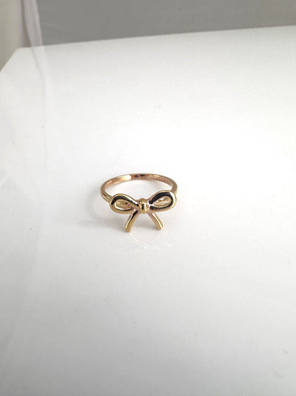 Minimalist Golden Bow Ring By Anirudh Jewels