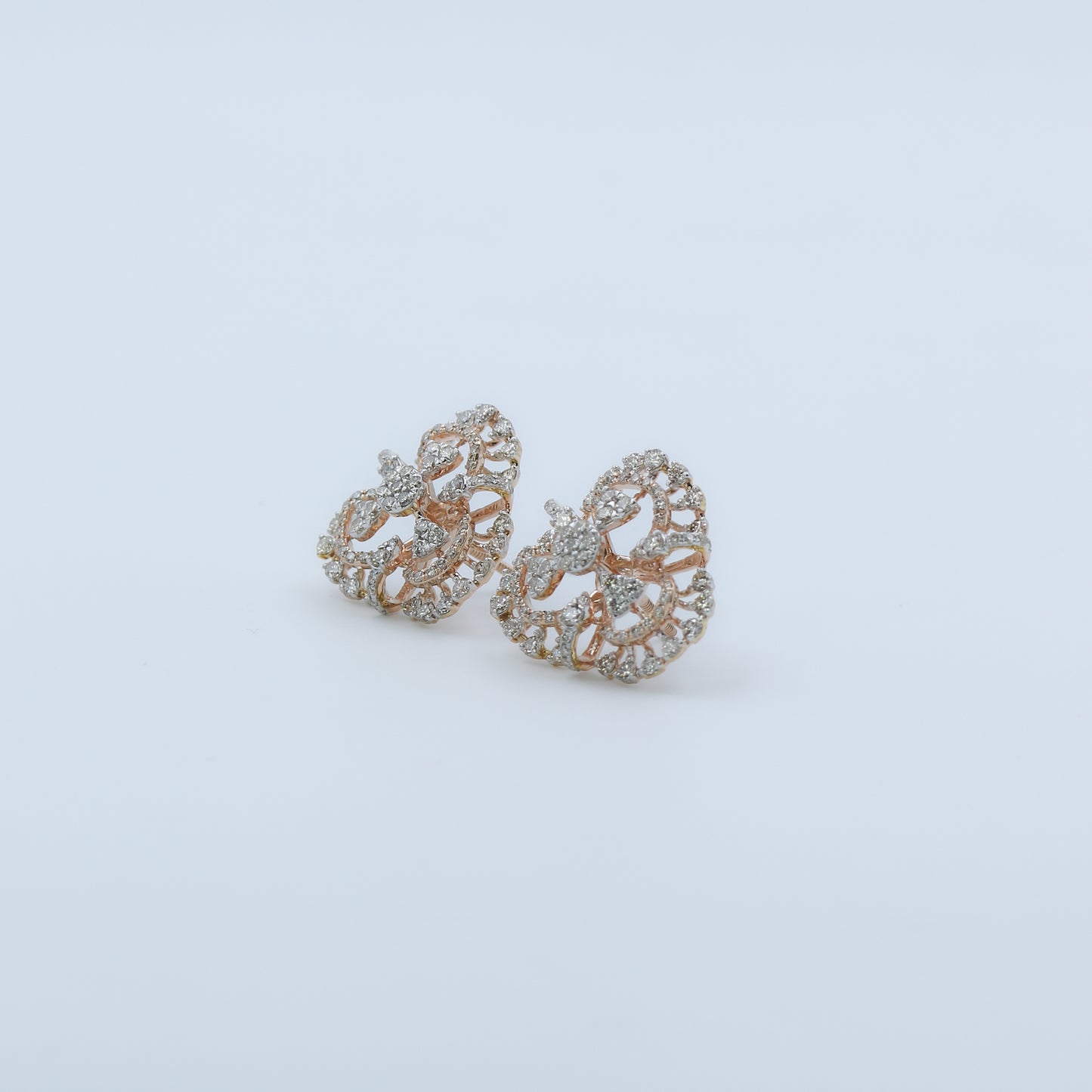 Diamond Filigree Chandelier Stud Earrings