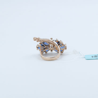 CVD Diamond & Royal Blue Cocktail Ring