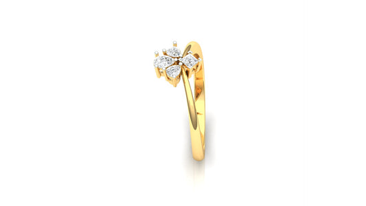 Marquise Cluster CVD Diamond Double-Band Ring