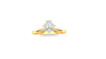 Marquise Cluster CVD Diamond Double-Band Ring