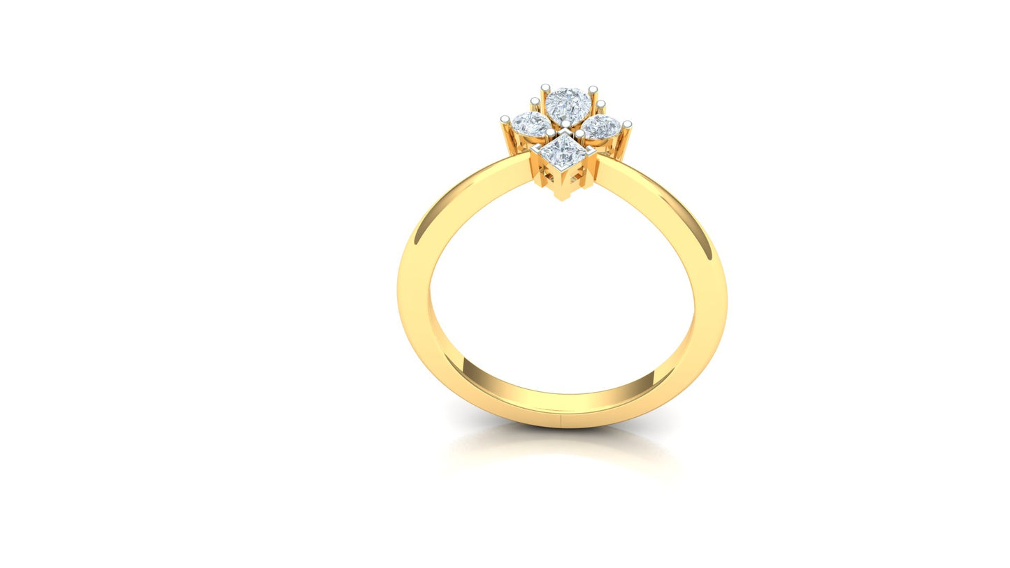 Marquise Cluster CVD Diamond Double-Band Ring