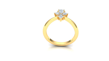 Marquise Cluster CVD Diamond Double-Band Ring