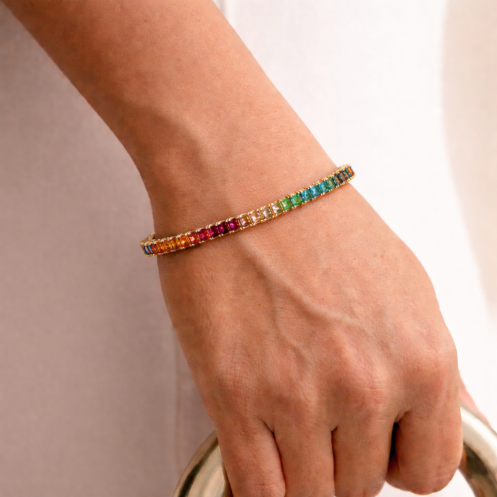 Rainbow Sapphire Luxury Tennis Bracelet